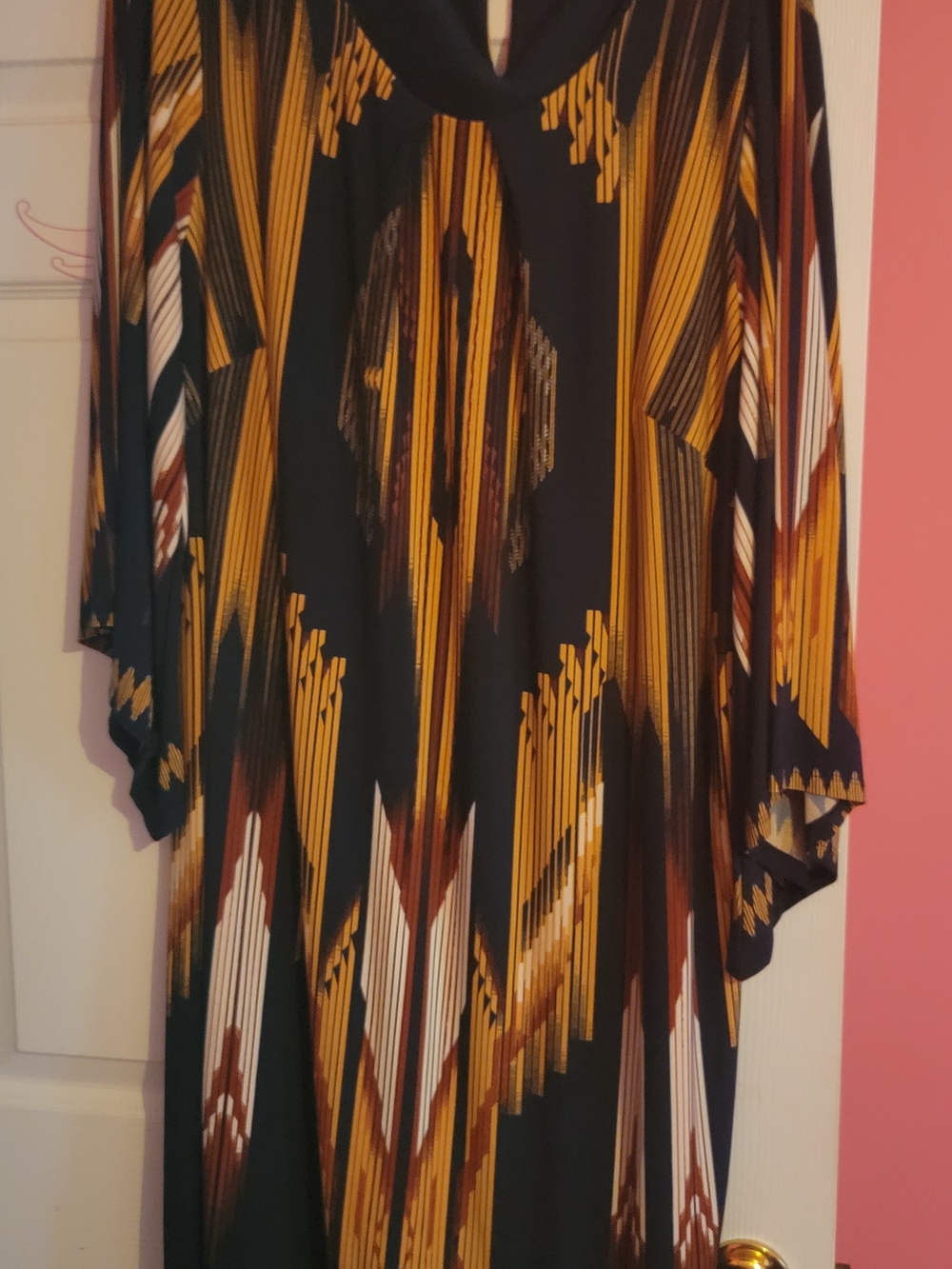 Robbie Bee Black, Gold and Brown Midi Dress